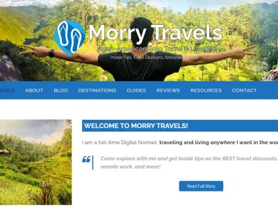 Morry Travels Website Snapshot